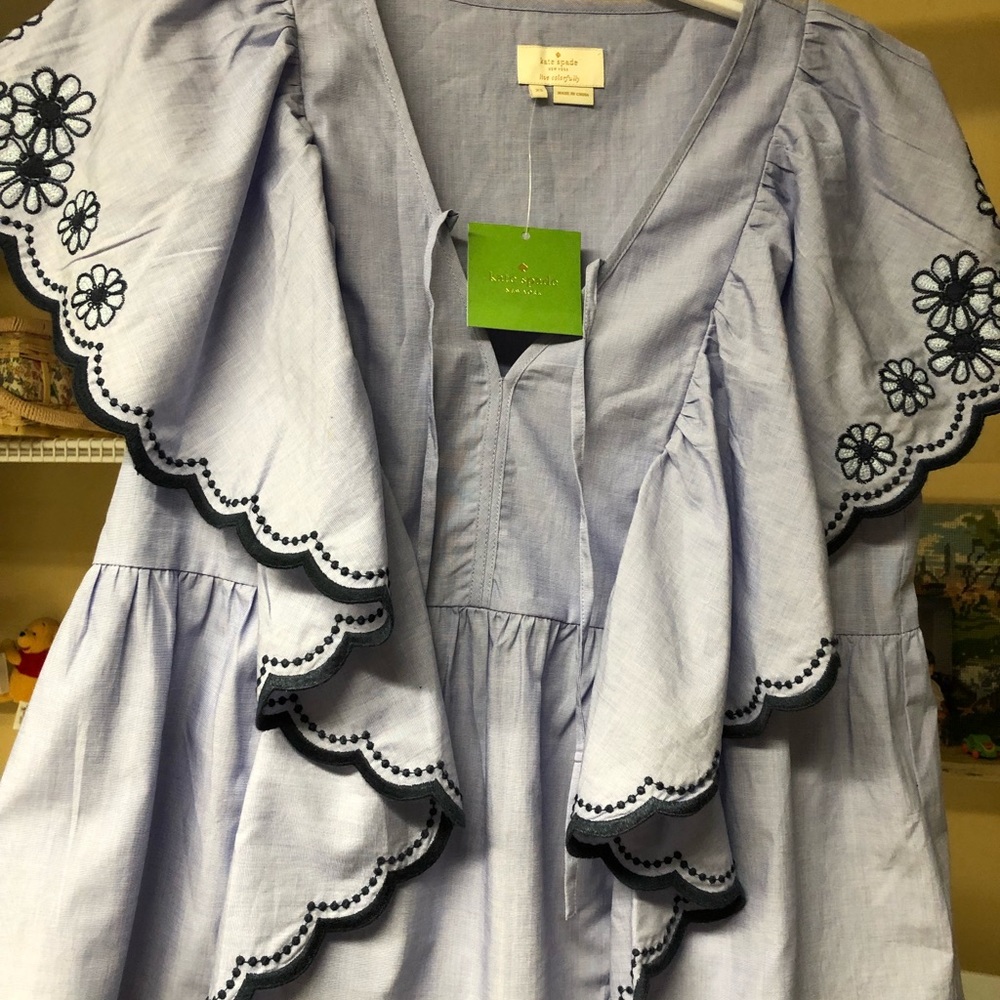 Kate spade (xs) daisy embroidered top